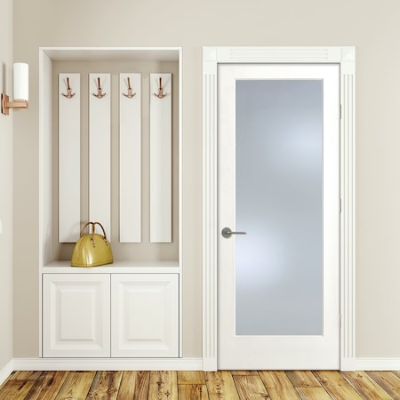 Codel Doors 30" x 80" x 1-3/8" Primed 1-Lite with Clear Tempered Glass Interior French 6-9/16" RH Prehung Door 2668pri1501CLETRH156916